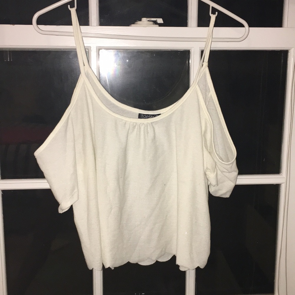 Cream off-shoulder Crop Top